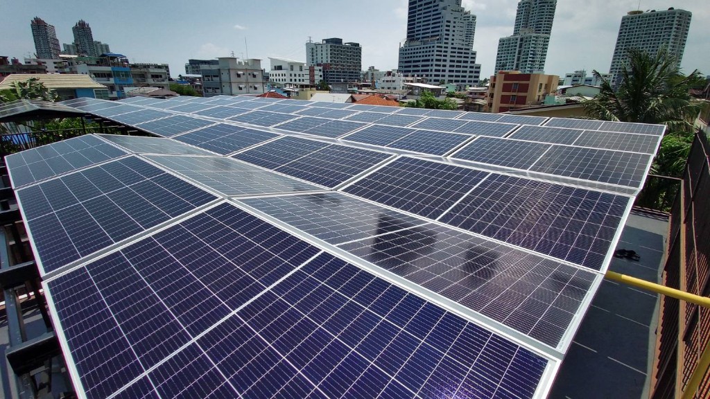 33.2 kWp off-grid solar canopy for a house and office in Bangkok Thailand