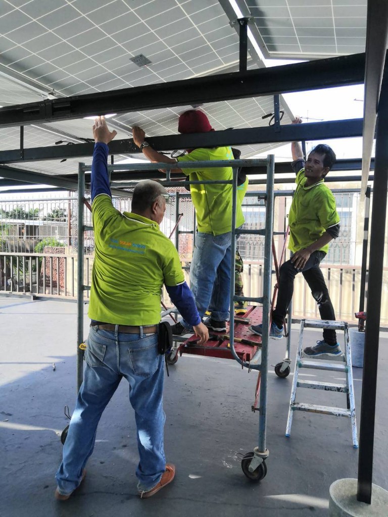 33.2 kWp off-grid solar canopy for a house and office in Bangkok Thailand