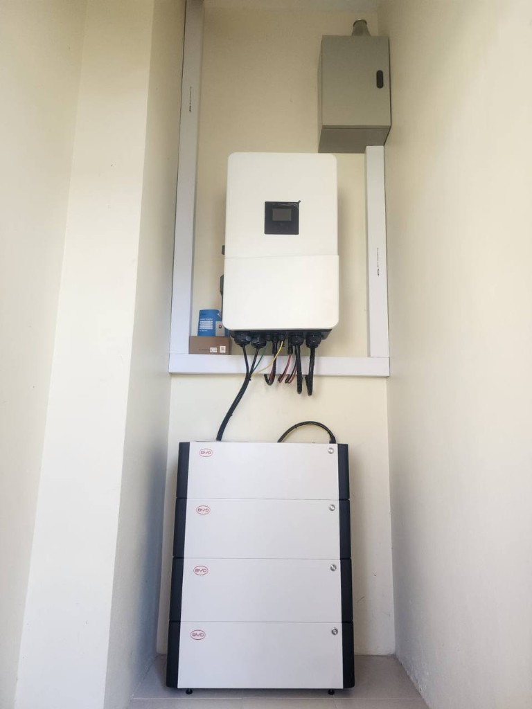 23.22 kWp hybrid solar installation on a villa roof in Krabi Thailand