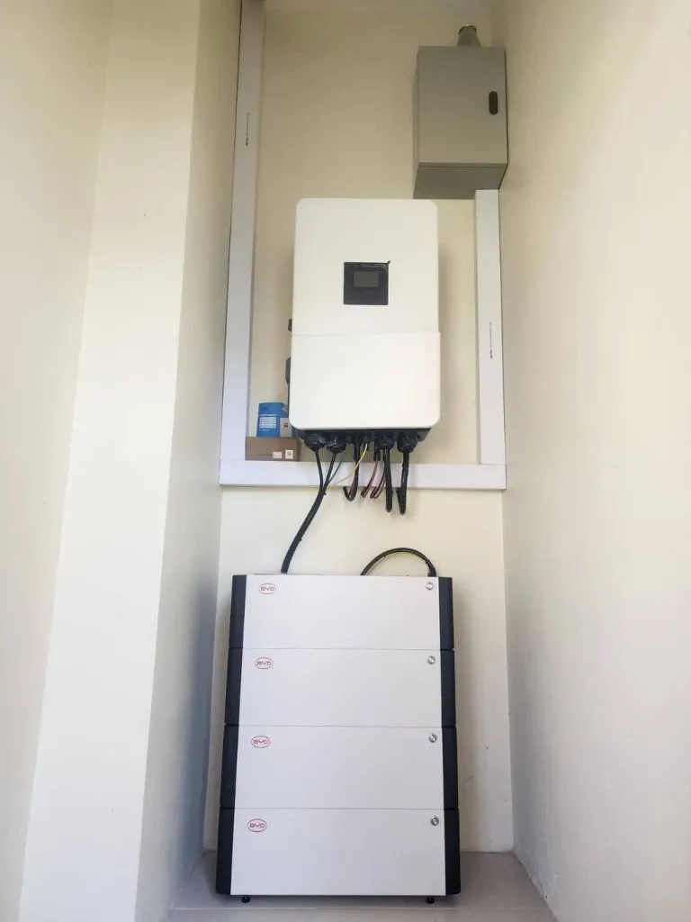 23.22 kWp hybrid solar installation on a villa roof in Krabi Thailand