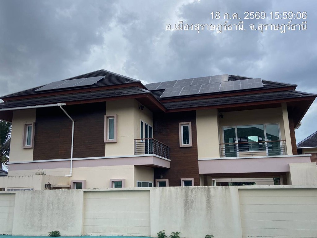 23.22 kWp hybrid solar installation on a villa roof in Krabi Thailand